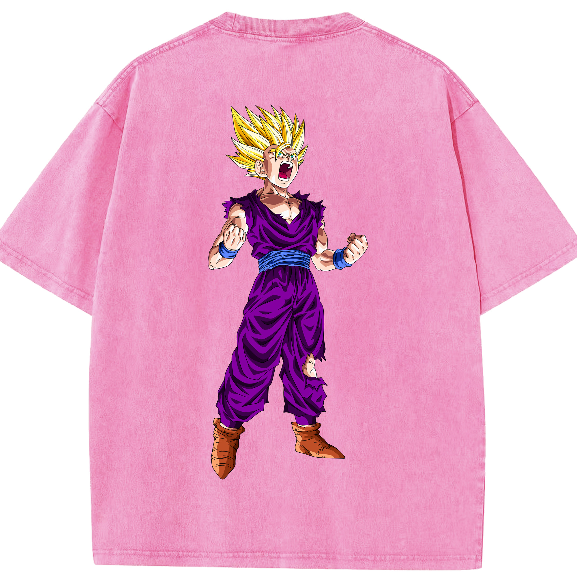 （画像用） ドラゴンボール 孫 悟飯（そんごはん）DRAGON BALL Son Gohan 綿100% ヴィンテージ風 半袖Tシャツ（背面プリント）